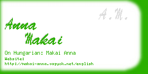 anna makai business card